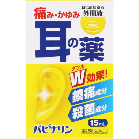 商品説明■　特徴耳科治療薬 パピナリンは、アミノ安息香酸エチルおよびプロカイン塩酸塩の鎮痛作用、フェノール、アクリノール水和物およびホモスルファミンの殺菌作用などにより、耳鳴、耳漏、耳掻痒、耳痛、外聴道炎、中耳炎に効果を発揮します。■　効能・効果耳漏、耳痛、耳掻痒、外聴道炎、耳鳴、中耳炎■　内容成分・成分量100g中 有効成分・・・分量 フェノール・・・2.00g プロカイン塩酸塩・・・0.30g ホモスルファミン・・・0.10g アミノ安息香酸エチル・・・0.30g アクリノール水和物・・・0.10g 添加物：流動パラフィン、オリブ油、ヒマシ油、l-メントール■　用法・用量/使用方法＜用法・用量＞ 1回に1〜3滴を耳内に滴下するか、精製綿（脱脂綿）を小球として本液を浸して耳内に挿入して下さい。 ＜使用方法＞ 1.点耳する場合 耳を上に向けて横になって下さい。スポイトに薬液をとり、スポイトを耳の入り口の壁に密着させて1回1〜3滴点耳して下さい。 2.精製綿（脱脂綿）を使用する場合 精製綿（脱脂綿）を小豆大に丸めて薬液を浸し、耳の入り口に挿入して下さい。綿が乾いたら取り出して下さい。 3.小児に使用する場合 綿棒に精製綿（脱脂綿）を小さく巻き、薬液を少量浸して耳の入り口に軽く塗布して下さい。 ※1日1〜2回を目安にご使用下さい。■　使用上の注意＜してはいけないこと＞ 1.長期連用しないで下さい 2.点耳用にのみ使用し、眼や鼻に使用しないで下さい ＜相談すること＞ 1.次の人は使用前に医師、薬剤師又は登録販売者に相談して下さい （1）医師の治療を受けている人。 （2）薬などによりアレルギー症状（例えば発疹・発赤、かゆみ等）を起こしたことがある人。 （3）鼓膜が破れている人。 （4）患部が化膿している人。 2.使用後、次の症状があらわれた場合は副作用の可能性があるので、直ちに使用を中止し、この文書を持って医師、薬剤師又は登録販売者に相談して下さい 関係部位：症状 耳：化膿症状、はれ、刺激感 皮膚：発疹・発赤、かゆみ 3.5〜6日間使用しても症状がよくならない場合は、使用を中止し、この文書を持って医師、薬剤師又は登録販売者に相談して下さい ■　保管及び取扱い上の注意（1）直射日光の当たらない湿気の少ない涼しい所に密栓して保管して下さい。 （2）小児の手の届かない所に保管して下さい。 （3）他の容器に入れ替えないで下さい（誤用の原因になったり品質が変わる）。 （4）使用期限を過ぎた製品は使用しないで下さい。■　お問い合わせ先/製造販売元【消費者相談窓口】 会社名：原沢製薬株式会社　お客様相談室 住所：東京都港区高輪3丁目19番17号 電話：03-3441-5191 受付時間：9:30〜17:00(土・日・祝日を除く) 【製造販売会社】 会社名：原沢製薬株式会社 住所：東京都港区高輪3丁目19番17号■　医薬品の使用期限使用期限まで120日以上あるものをお送りします。■　ご注意ください■定形外郵便発送商品について■ 【定形外郵便】と記載の商品は定形外郵便で発送いたします。 下記の内容をご確認下さい。 ・郵便受けへの投函にてお届けとなります。 ・配達日時の指定ができません。 ・紛失や破損時の補償はありません。 ・配送状況追跡サービスはご利用頂けません。 ・土日祝日の配達はありませんので、通常よりお届けにお時間がかかる場合がございます。 ご了承の上ご注文下さい。 ■　【広告文責】 会社名：株式会社イチワタ 　ドラッグイチワタ皆野バイパス店　ベストHBI TEL：0494-26-5213 区分：日本製・第二類医薬品 メーカー：原沢製薬株式会社[医薬品・医薬部外品][その他][第2類医薬品][JAN: 4987340020744]