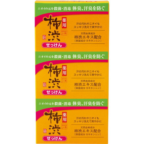 四季折々 薬用 柿渋 せっけん 100g×3個入【メール便】(4513574042230)