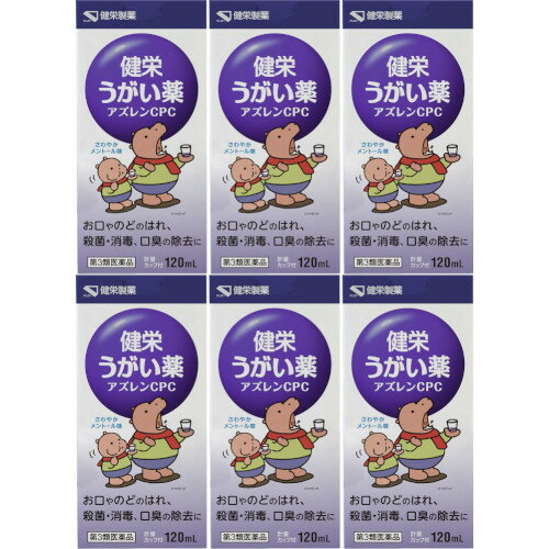 【第3類医薬品】健栄うがい薬アズレンCPC 120ml【6個セット】(4987286318240-6)