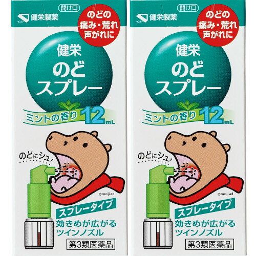 商品情報■　特徴のどの痛み・荒れ・声がれに 口腔内殺菌消毒薬 1．健栄のどスプレーは、有効成分ポビドンヨードをのどの患部に直接噴射する「のど用治療薬」です。 2．風邪やタバコ等で、のどの炎症が気になる時、携帯に便利なオーバーキャップ式の使いやすい容器なので、いつでもどこでも手軽に使用することができます。 3．ツインノズル（2つの噴射口）だから、痛んだのどの広い範囲に薬液が直射し、のどスッキリさわやかです。■　効能・効果のどの炎症によるのどのあれ・のどのいたみ・のどのはれ・のどの不快感・声がれ■　内容成分・成分量1mL中 成分・・・分量 ポビドンヨード（有効ヨウ素として0.45mg）・・・4.5mg ●添加物として、l-メントール、ユーカリ油、グリセリン、エタノール、香料、その他2成分を含有します。■　用法・用量/使用方法1日数回適量をのどの粘膜面に噴射塗布してください。 健栄のどスプレーの使い方 1．最初にお使いになる時は、のどに向けて液が出るまで4〜5回押してください。 2．薬液がノズルの先端にたまった時は、液だれを防ぐために清潔な布等で拭き取ってください。 3．携帯時にキャップがはずれないように、キャップをしっかり閉めてください。 1 キャップをはずす 2 のどに2〜3回直射する 3 キャップを閉めて保管する 吸入しないように、アーッと声を出しながら 2〜3回直射してください。 ＜用法用量に関連する注意＞ (1)ノズルをのどの患部にむけて、アーッと声を出しながら2~3回直射してください。 (息を吸いながら使用すると、液が気管支や肺に入ることがあります。) (2)小児に使用させる場合には、保護者の指導監督のもとに使用させてください。 (3)本剤はのどの患部への噴射塗布だけに使用し、キズややけどへの使用や、内服は しないでください。 (4)目に入らないように注意してください。 万一、目に入った場合には、すぐに水又はぬるま湯で洗ってください。 なお、症状が重い場合には、眼科医の診療を受けてください。 (5)定められた用法、用量を厳守してください。■　使用上の注意してはいけないこと (守らないと現在の症状が悪化したり、副作用が起こりやすくなる) 1.次の人は使用しないでください。 本剤又は本剤の成分によりアレルギー症状を起こしたことがある人。 2.長期連用しないでください 相談すること 1.次の人は使用前に医師、薬剤師又は登録販売者に相談してください。 (1)妊婦又は妊娠していると思われる人。 (2)授乳中の人。 (3)薬などによりアレルギー症状を起こしたことがある人。 (4)次の症状のある人。 口内のひどいただれ (5)次の診断を受けた人。 甲状腺機能障害 2.使用後、次の症状があらわれた場合は副作用の可能性があるので、直ちに使用を中止し、 この文書を持って医師、薬剤師又は登録販売者に相談してください。 関係部位:皮膚 症状:発疹・発赤、かゆみ 関係部位:口 症状:あれ、しみる、灼熱感、刺激感 関係部位:消化器 症状:吐き気 関係部位:その他 症状:不快感 まれに下記の重篤な症状が起こることがあります。 その場合は直ちに医師の診療を受けてください。 症状の名称:ショック(アナフィラキシー) 症状:使用後すぐに、皮膚のかゆみ、じんましん、声のかすれ、くしゃみ、 のどのかゆみ、息苦しさ、動悸、意識の混濁等があらわれる。 3.5~6日間使用しても症状がよくならない場合は使用を中止し、この文書を持って医師、 薬剤師又は登録販売者に相談してください。■　保管及び取り扱い上の注意(1)直射日光の当たらない涼しい所に密栓して保管してください。 (2)小児の手の届かない所に保管してください。 (3)他の容器に入れ替えないでください。 (誤用の原因になったり品質が変わることがあります。) (4)衣服等に付着すると着色しますので注意してください。 なお、付着した場合にはすぐに水でよく洗い落としてください。 (5)火気に近づけないでください。 (6)ノズルの先端を針等で突くと折れた時に大変危険ですので、絶対にやめてください。 (7)本剤を使用していると最後に噴射しきれずに容器内に薬液が残りますが、表示された 内容量を噴射できるよう考慮した量を入れてあります。 (8)使用期限を過ぎた製品は使用しないでください。■　製造販売元・お問い合わせ先健栄製薬株式会社 大阪市中央区伏見町2丁目5番8号 TEL：06-6231-5822 受付時間 9：00〜17：00（土、日、祝日を除く）■　医薬品の使用期限使用期限120日以上の商品を販売しております ■　【広告文責】 会社名：株式会社イチワタ 　ドラッグイチワタ皆野バイパス店　ベストHBI TEL：0494-26-5213 区分：医薬品 メーカー：健栄製薬株式会社[医薬品・医薬部外品][口腔薬][のどの薬][第3類医薬品][JAN: 4987286318257]