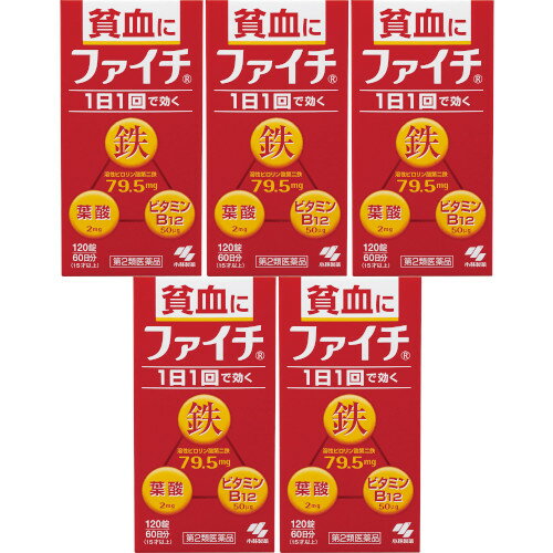 【第2類医薬品】ファイチ 120錠【5個セット】(4987072071878-5)