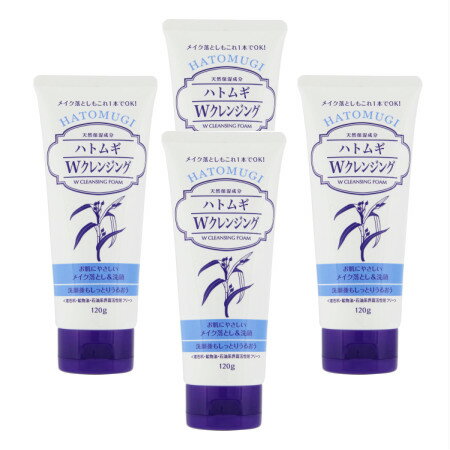 熊野油脂 ハトムギWクレンジングフォーム 120g 【4個セット】(4513574028845-4)