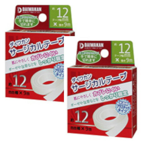 【メール便】大和漢 サージカルテープ プラスチックタイプ（12mm幅×9m）【2個セット】(4560236200729-2)