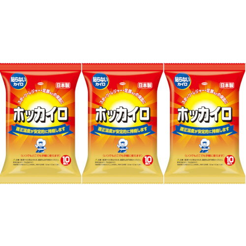 ホッカイロ 貼らないレギュラー 10個入【3個セット】(4987067826209-3)