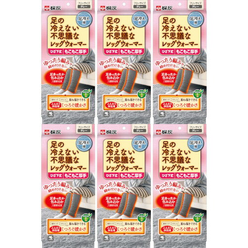 【6個セット】足の冷えない不思議なレッグウォーマー グレー 1足入(4901548604209-6)