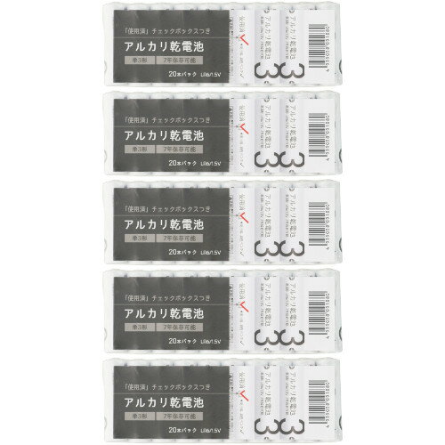 アルカリ電池単3形 20本【5個セット】(4959058091880-5)(2)