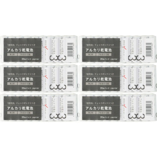 アルカリ電池単3形 20本【6個セット】(4959058091880-6)