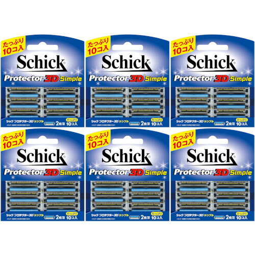 【6個セット】シック プロテクター3D シンプル 替刃 10個入【メール便】(4903601607196-6)