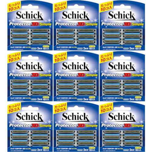 【9個セット】シック プロテクター3D シンプル 替刃 10個入【メール便】(4903601607196-9)