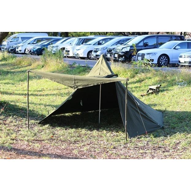 新品 PUPテント パップテント ポーランド軍 170-180 片面開放製作済 Dカン/ペグロープ付/遮熱生地付き ..