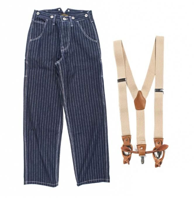 ジーンズ ストライプ柄 デニムパンツ メンズ オーバーオール つなぎ サスペンダーズボン 作業服 　メンズファッション