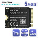 HIKSEMI 1TB 2230 NVMe M.2 SSD PCIe Gen4×4 最大読込: 5,000MB/s 最大書き:3,300MB/s Steam D...