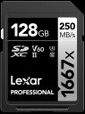 【週末限定セール】Lexar Professional 1667x SDカード 128GB SDXCカード 128GB UHS-II カード SILVER シリーズ メモリカード 高速転送 4K動画対応 速度V60ビデオスピード プロフェッショナルユーザー 最大で読込250MB/秒 書込120MB/秒 10年限定保証 国内メーカーサポート可