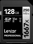 Lexar Professional 1667x SDカード 128GB SDXCカード 128GB UHS-II カード SILVER シリーズ メモリカード 高速転送 4K動画対応 速度V60ビデオスピード プロフェッショナルユーザー 最大で読込250MB/秒 書込120MB/秒 10年限定保証 国内メーカーサポート