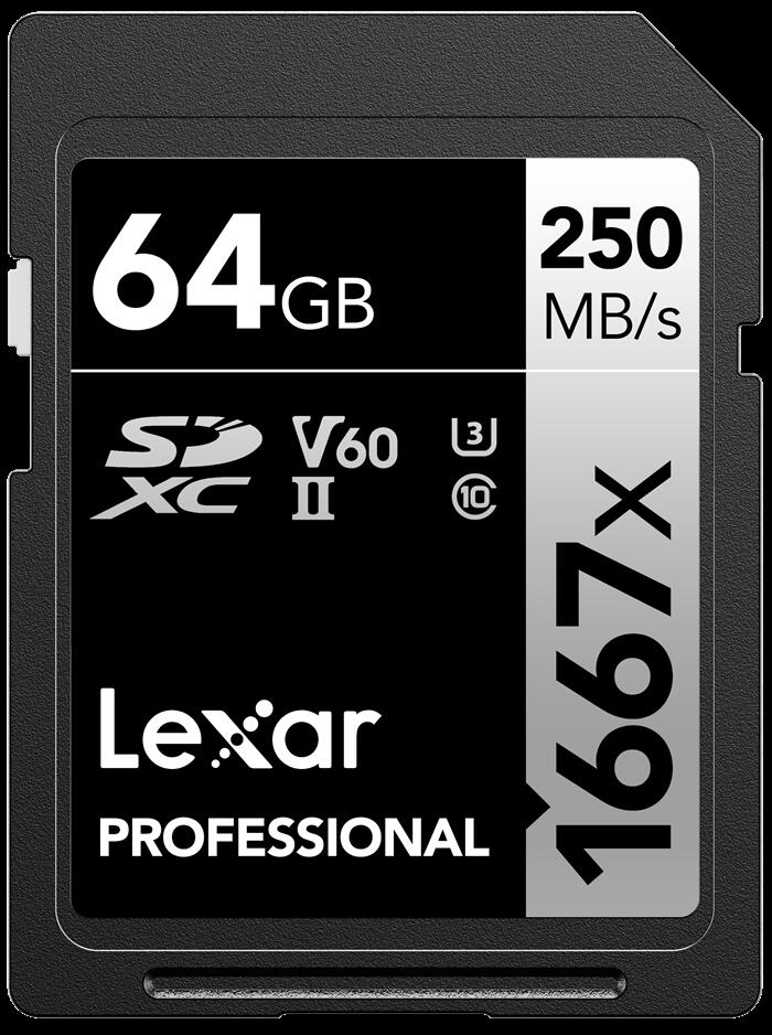 Lexar Professional 1667x SDXCカード 64GB UHS-II カード SILVER シリーズ SDカード 64 メモリカード 高速転送 4K 動画対応 速度V60ビデオスピード プロフェッショナルユーザー 最大で読込250MB/秒 書込120MB/秒 10年保証 国内メーカーサポート可