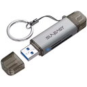 SUNEAST SD＆MicroSD UHS-I デュアルスロート カードリーダー USB3.2 Gen1 Type-C/Type-A キーホルダー付き UHS-I DDR200 カード対応 最大転送速度170MB/s コンパクト 小型 携帯便利 ロープ付き マイクロsdカードリーダー 