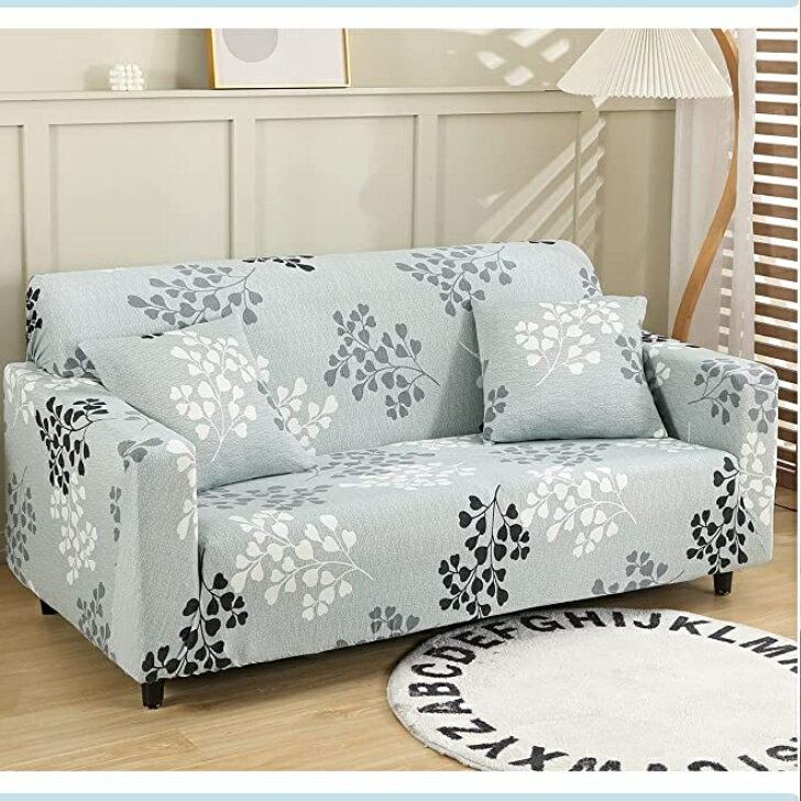 ソファーカバー 3人掛け 肘付き ストレッチ 滑り止め 柔らかい 北欧風 クッションカバー2枚付 伸縮素材 ソファー保護 キズ防止 防塵カバー 犬 猫 傷 防止 清潔簡単