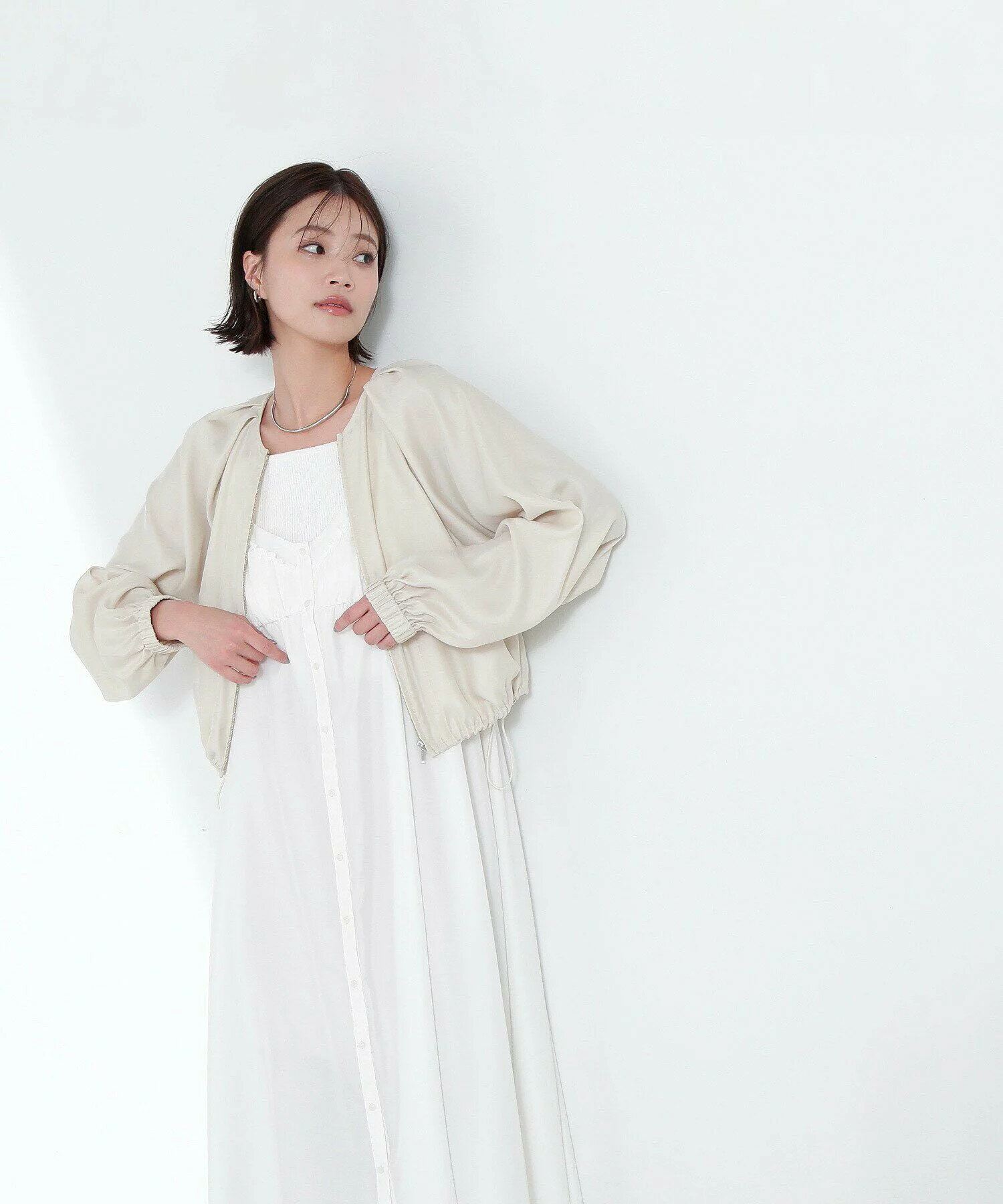 Rakuten - ナチュラルビューティベーシック ジャケット・アウター ブルゾン・ジャンパー NUTURAL BEAUTY BASIC シアークロップドブルゾン ベージュ 日焼け止め　紫外線対策