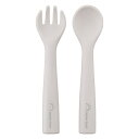 Amazonブランド Mama Bear ママベアー シリコーンスプーン&フォークセット 電子レンジ消毒OK 食器洗いOK グレー グリーン