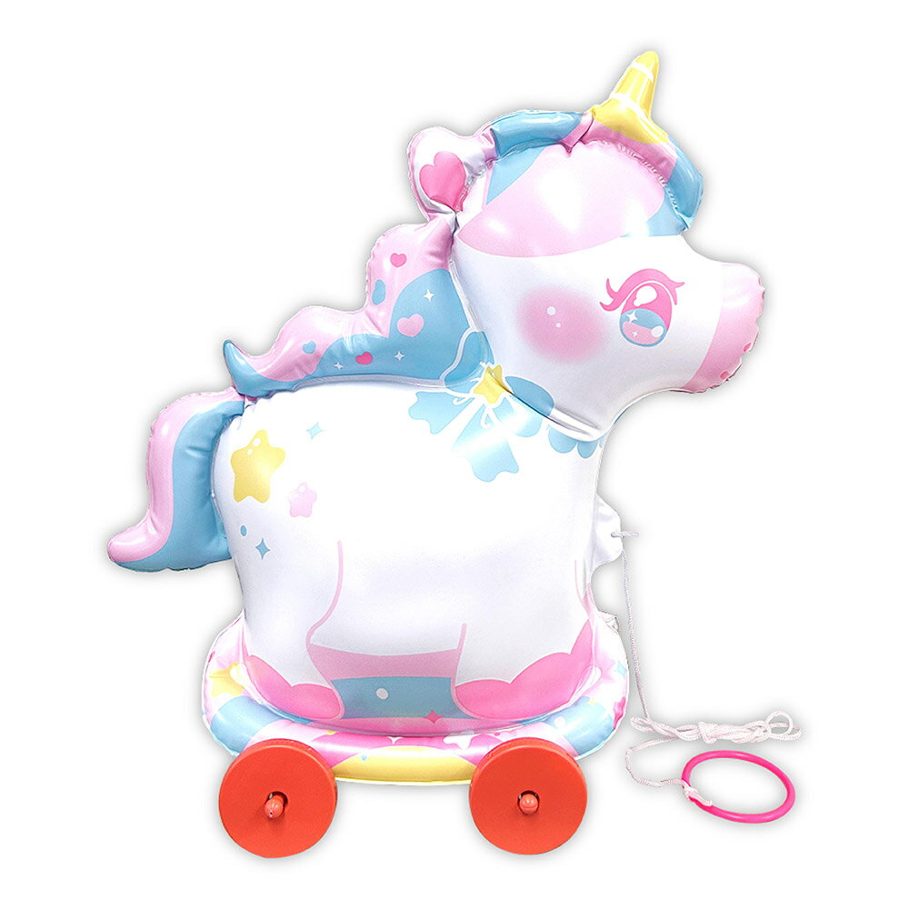 おさんぽきゅるるユニコーン_6個セット【ベストトイズ　景品　子供会　縁日　お祭り　イベント　空気ビニール　ビニール　おもちゃ　エア玩具　膨らむ　風船　エアー　MyBest】の商品画像