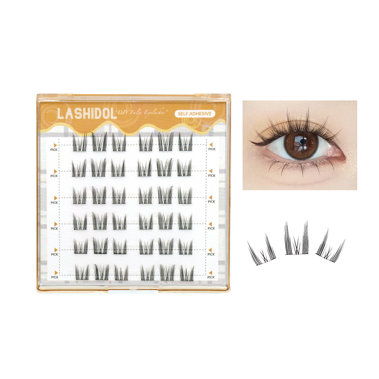 部分つけまつげ のり不要 すぐピタまつ毛 部分用 つけまつげ のり付き 束感まつ毛 つけま 接着剤付き付けまつげ ノリがいらないつけまつげ セグメント化された自己接着まつげ ナチュラル 人気 DIY 自然なのサムネイル