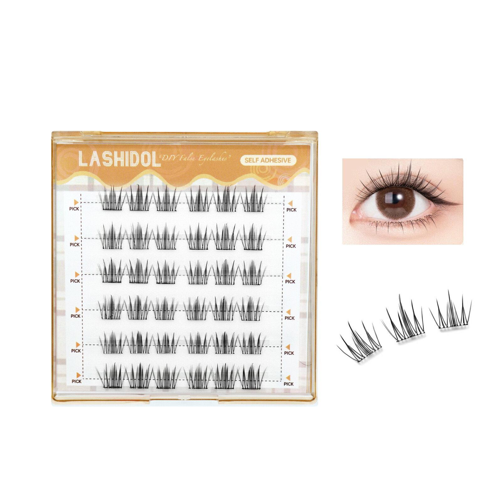 LASHIDOL 部分つけまつげ のり不要 すぐピタまつ毛 部分用 つけまつげ のり付き 束感まつ毛 つけま (NO.12)のサムネイル