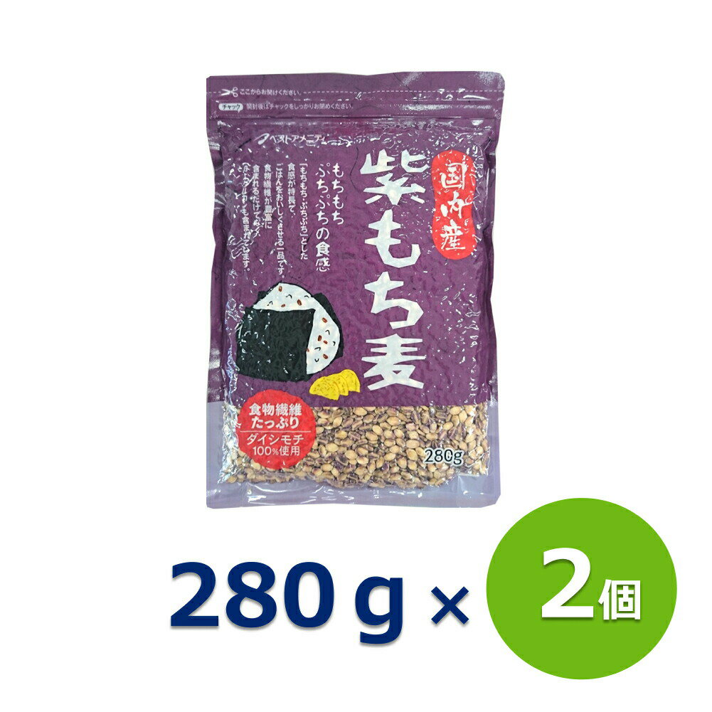 スーパーセール 期間中P13倍 ベストアメニティ 国内産100％紫もち麦 280g×2個セット 国産 ポリフェノール アントシアニジン 水溶性 食物繊維 大麦 βグルカン ダイエットもちむぎ 送料無料 メール便 [M便 1/1] ポイント消化 買いまわり スーパーSALE