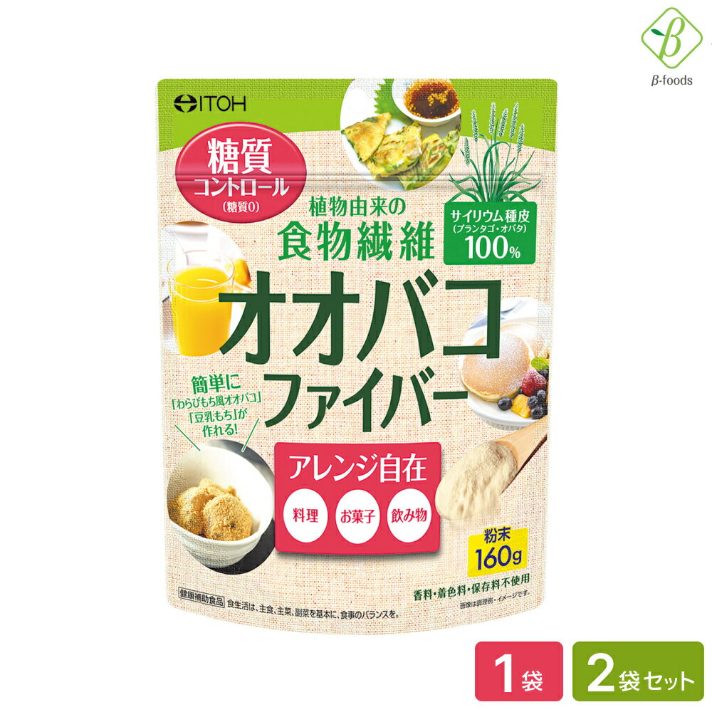 井藤漢方製薬 オオバコファイバー 160g （1袋）（ 2袋セット） サイリウム 食物繊維 国内製造 おおばこダイエット 粉末 糖質0 オオバコパウダー オオバコ 送料無料 メール便 [M便 1/3]