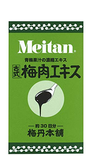 商品情報 商品の説明 説明商品紹介梅丹本舗は大正末期創業、梅ひと筋90年余の老舗。だから梅丹本舗では昔ながらの伝統製法にこだわり、国産梅を手間ひまかけて丹念に濃縮しています。古式梅肉エキスに使用するのは、100％国産梅です。新鮮な梅の果汁のみを直火釜で加熱濃縮しています。丹念にアクを取り除きながら煮詰めています。仕上げには焦がさないよう「蒸気釜」を使用。風味などを確認しながら、時間をかけてゆっくりと濃縮することで苦味やえぐみのないエキスができあがります。クエン酸も豊富に含んでいます。使用上の注意【保存上・使用上の注意】●直射日光・高温多湿を避け、保存ください。原材料・成分梅（国産）使用方法・高温多湿を避け保存ください。安全警告ご注意（免責）＞必ずお読みください本品の摂取により体質に合わない場合は中止して下さい。本品の原材料の中に食品アレルギーのある方は、お召上がりにならないで下さい。 主な仕様 商品サイズ (幅×奥行×高さ) :57x57x99(mm) 内容量:90G