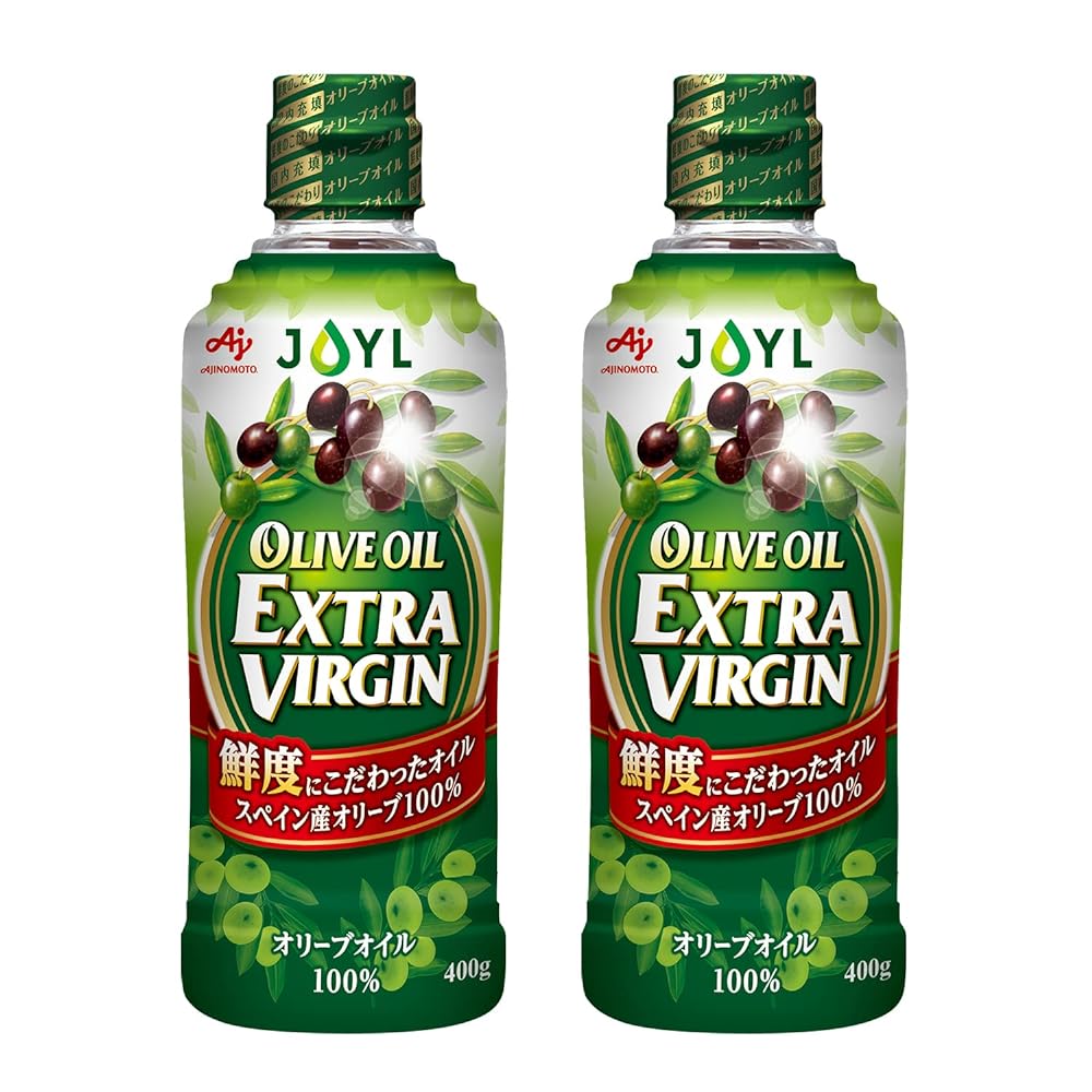 在庫品 JOYL オリーブオイル エクストラバージン オリーブオイル 100% 味の素 J-オイルミルズ 瓶 400g x 2本