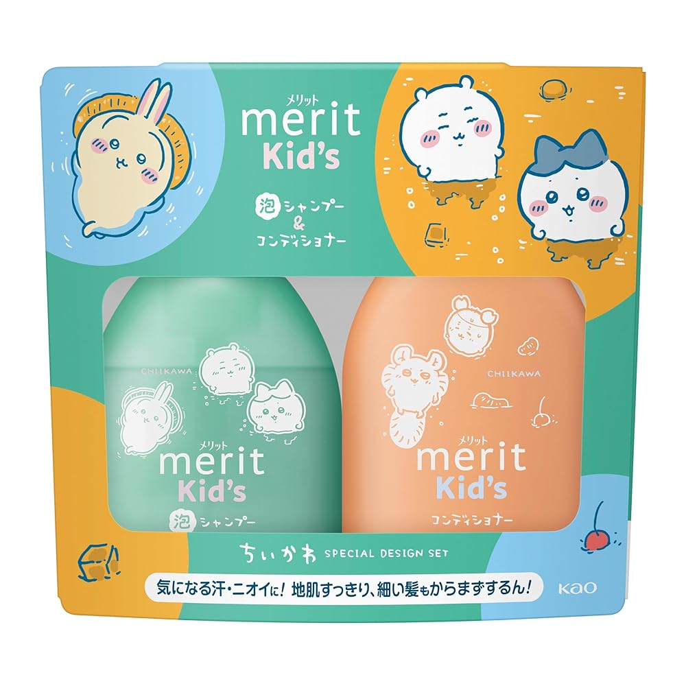 メリット キッズ 泡シャンプー＋コンディショナー ちいかわデザインボトル 330ml+360ml ナチュラルフローラルのやさしい香りのサムネイル