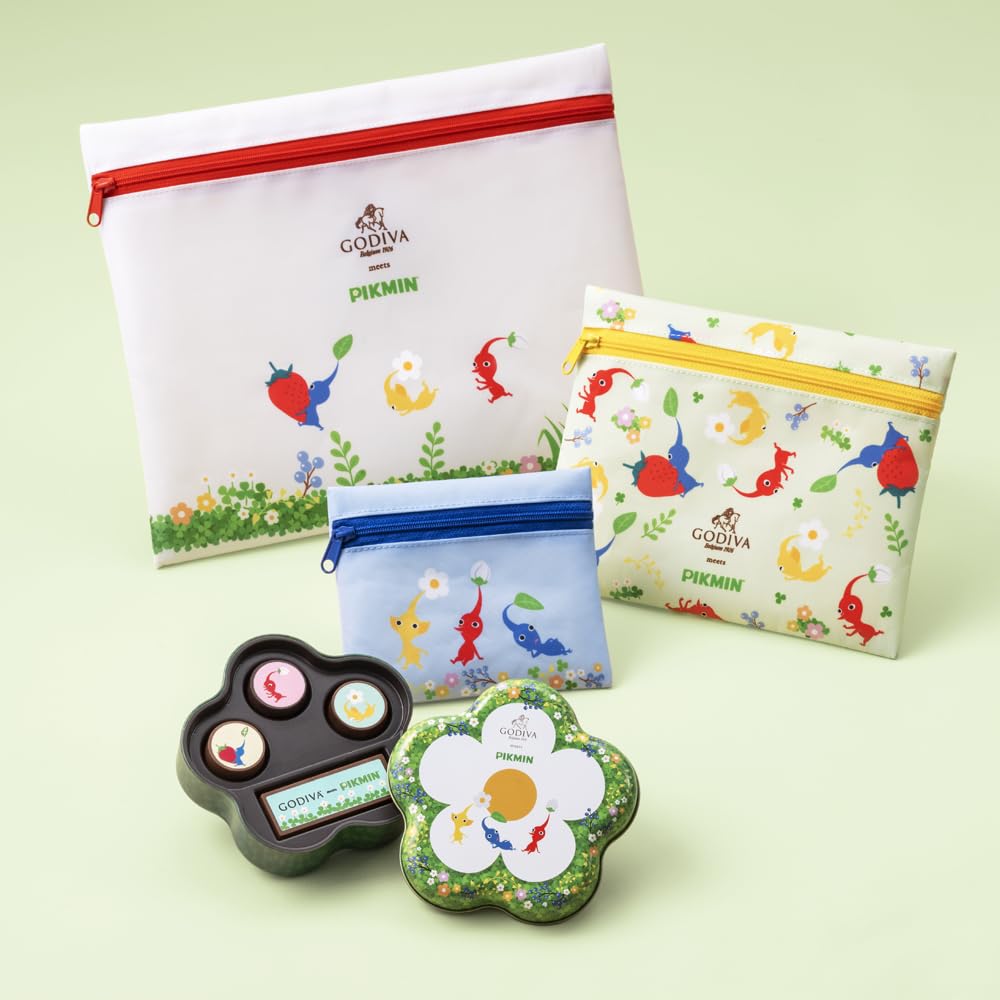チョコレート ギフト お菓子 詰め合わせ ゴディバ (GODIVA) ゴディバ meets ピクミン アソートメント（4粒入）With 3ピース ポーチセットのサムネイル