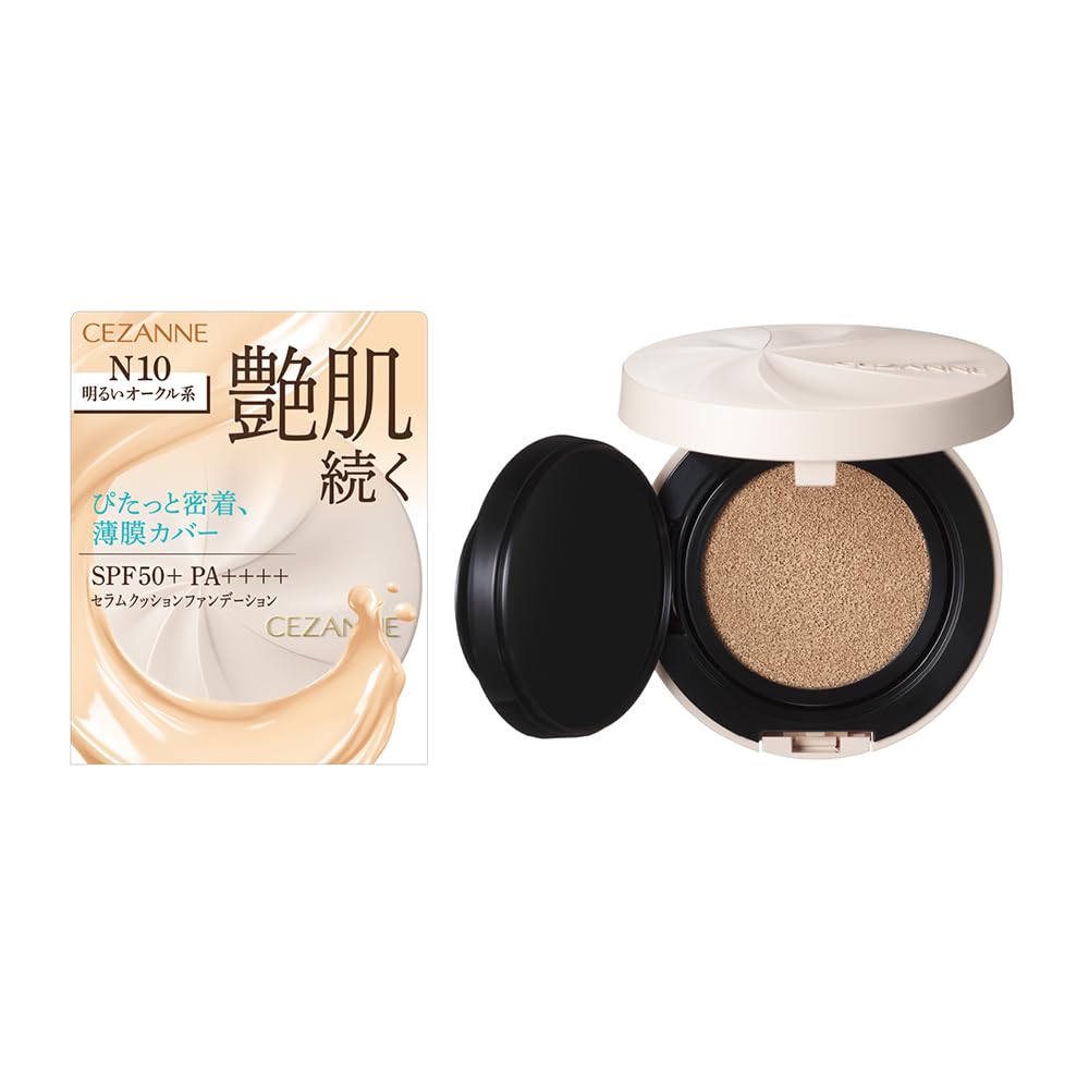 乐天商城 - セザンヌ セラムクッションファンデーション N10 明るいオークル系 11g ぴたっと密着 薄膜カバー 艶肌クッションファンデ