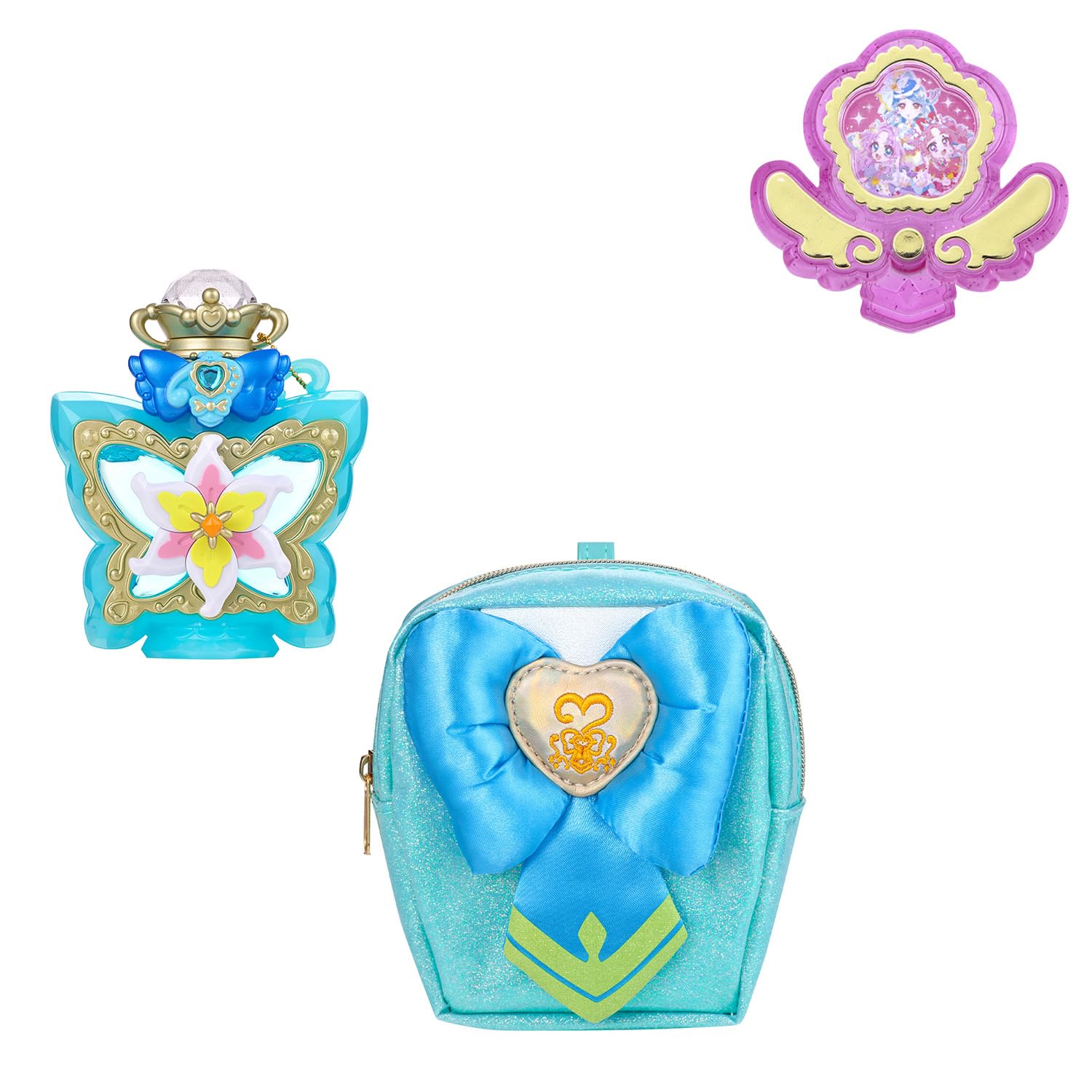 商品説明■　情報1特典：プリキュアマコトジュエル-キャンペーンver.-付き■　情報2（C）ABC−A・東映アニメーション■　情報3［カテゴリー］Pretty Holic■　情報4［使用電池］電池・不要00■　情報5［対象年齢］6才〜■　情報6商品紹介 特典：プリキュアマコトジュエル-キャンペーンver.-付き Pretty Holicよりキュアエクレールの変身アイテム「トップオブリリーフレグランス」と、 収納できるポーチがセットになったアイテムです。 実際に使用できるフレグランスで、お花パーツをくるくると回転させることができます。 香りはトップオブリリーです。 ［セット内容］ ・フレグランス本体…1 ・専用キャリー…1 （本商品のセット内容以外は付属しません。） 【商品の使い方】 衣服などにつかないようにして、適量を腕にスプレーしてください。 【使用上の注意】 ●使用方法以外の目的にご使用にならないでください。 ●お肌に異常が生じていないかよく注意して使用してください。お肌に異常がある時、お肌に合わない時は、ご使用をおやめください。 ●使用中や使用後、または直射日光に当たった時に、赤み、はれ、かゆみ、刺激、色抜け（白斑等）や黒ずみなどの異常が現れた場合は、直ちに使用を中止し、皮フ科専門医等にご相談ください。 ●傷やはれもの、しっしん等異常のある部分には使用しないでください。 ●対象年齢未満のお子様には与えないでください。 ●極端に高温多湿又は低温の場所、直射日光の当たる場所には保管しないでください。 ●本品は飲食物ではありません。誤飲等にご注意ください。万一、大量に飲み込んだ場合は専門医等にご相談ください。 ●目に入らないようご注意ください。万一、目に入った時は擦らずに直ちに水かぬるま湯で洗い流してください。異常が現れる場合は、専門医にご相談ください。 ●開封後は早めにお使いください。 ●本品と他の商品を併用しないでください。 ●保存状態によっては中身（フレグランスウォーター）が変色することがありますが、品質には問題ありません。 ●製品の特性上、時間の経過とともに、まれに澱(おり)が見られる場合がありますが、品質には問題ありません。 ●使用後は必ず蓋をしめてください。 ●火気に近づけないでください。 【発売元】 株式会社バンダイ 【製造販売元】 株式会社OAKインターナショナル 〒111-0043 東京都台東区駒形1-7-11 東武浅草駒形ビル9階 【製造国】 中国製 【販売名】 26PCフレグランスミスト　L 【全成分】 水、ポリソルベート20、PEG−40水添ヒマシ油、エチルヘキシルグリセリン、EDTA−2Na、 フェノキシエタノール、香料 安全警告 該当なし