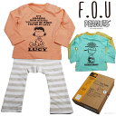 【1000円OFFクーポン配布中6月 お買い物マラソン】パジャマ キッズ F.O.U エフ・オー・ユー スヌーピー 長袖Tシャツ&ショーツ 9分丈PN TEE&SHORTS SET 80-90cm