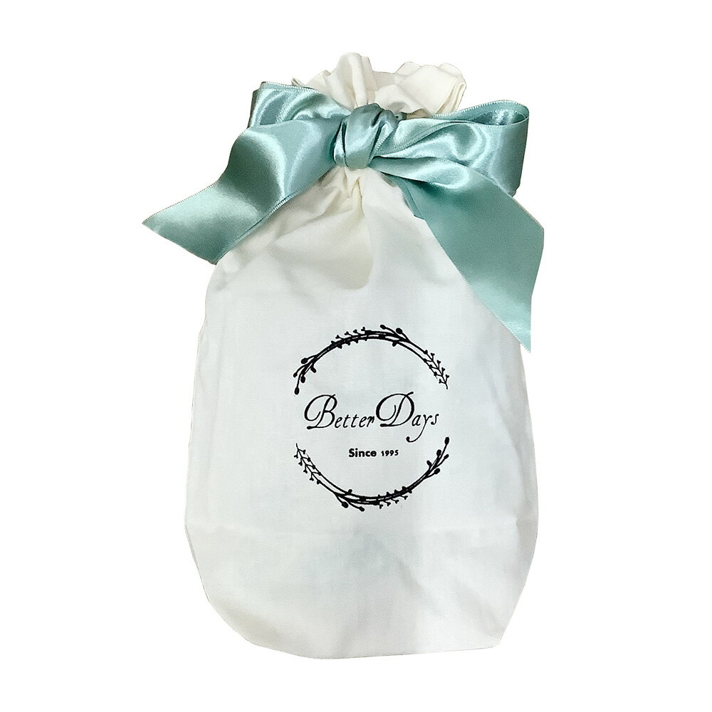 【ギフト】ギフトバッグ 小 巾着 シューズバッグ 収納 旅行にも 出産祝い ギフトにも スモールサイズ サイズ小 サテンリボン グリーン サスティナブル