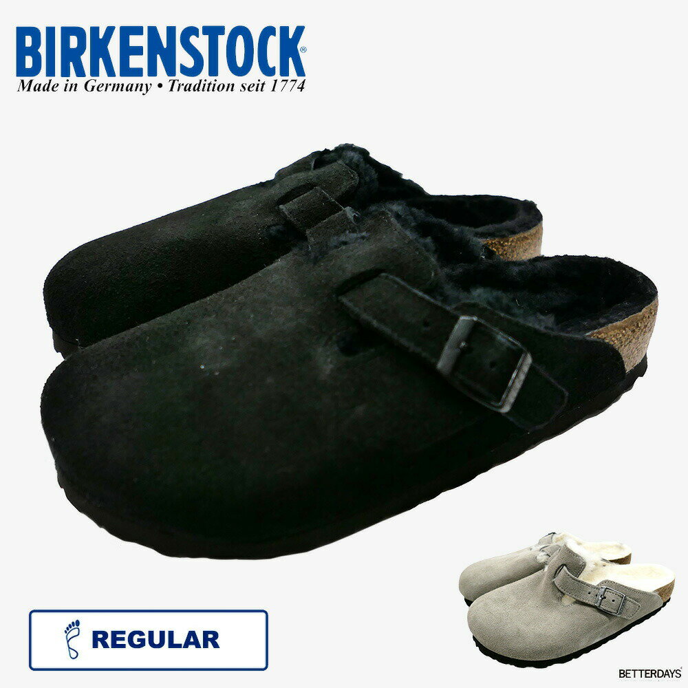 サンダル ボア ボストンシアリング ビルケンシュトック レディース レギュラー スエードレザー Boston Shearling BIRKENSTOCK 22.5-25.5cm 【国内正規品】