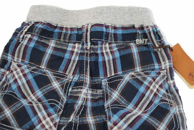 【2点で5%OFFクーポン配布中5/1ワンダフルデー】【アウトレット】ショートパンツ ベビー BNT ビーエヌティー 格子6分丈パンツ ボヴイス 子供服 80cm-130cm