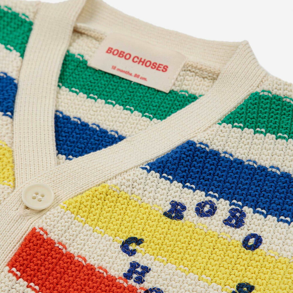 カーディガン ベビー キッズ ボボ・ショーズ ニット Baby Multicolor stripes Card...