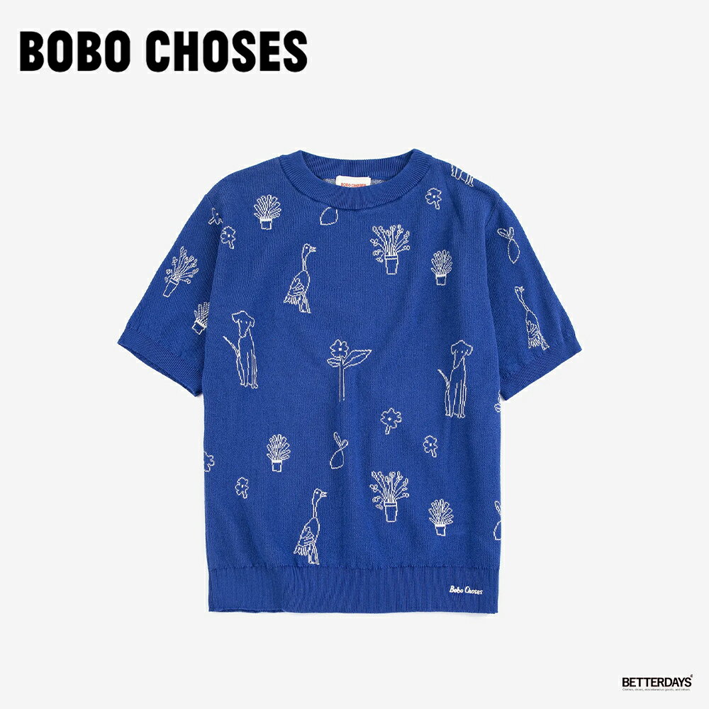Rakuten - 【1200円OFFクーポン配布中6月スーパーセール】半袖ニット レディース ボボ・ショーズ 総柄 Summer trip jacquard cotton jumper【国内正規品】 Bobo Choses B126AD091