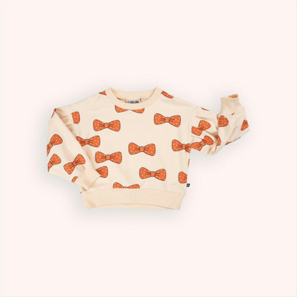 【1000円OFFクーポン配布中7月 お買い物マラソン】トレーナー ベビー キッズ CarlijnQ Bow girls sweater 総柄 リボン 長袖 カーラインク【国内正規品】 BOW090