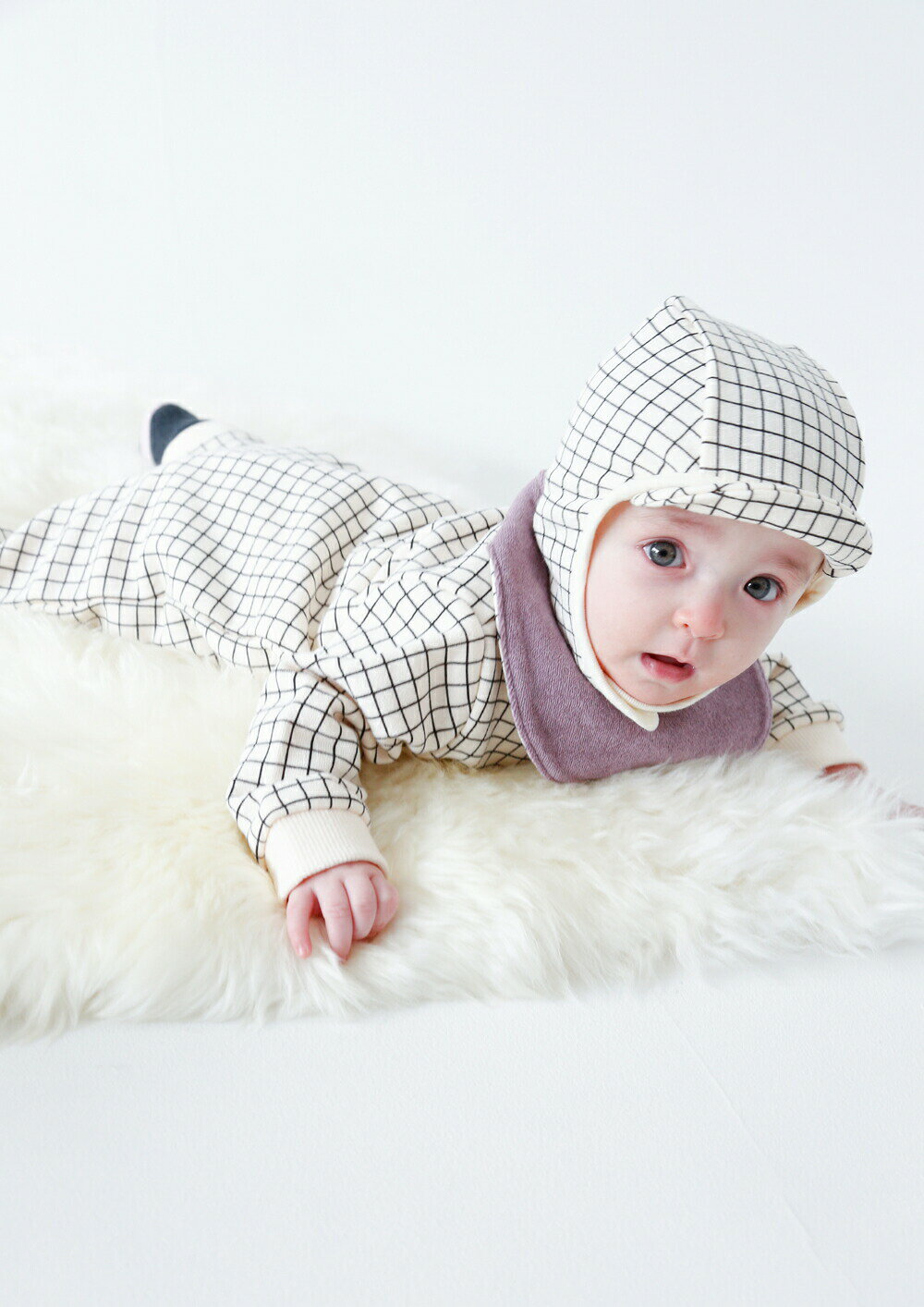 【2点以上ご購入で5%OFFクーポン配布中7/1ワンダフルデー】ボンネット ベビー 帽子 キャップ チョコレートスープ chocolatesoup GEOMETRY SWEAT BONNET