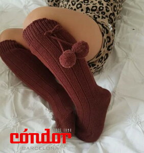 ソックス 女の子 コンドル ポンポンリブハイソックス キッズ ベビー 赤ちゃん 防寒 condor WARM COTTON KNEE-HIGH SOCKS WITH POMPOMS 到着後1か月以内にレビューを書いて次回1000円以上で100円OFFクーポン配布中