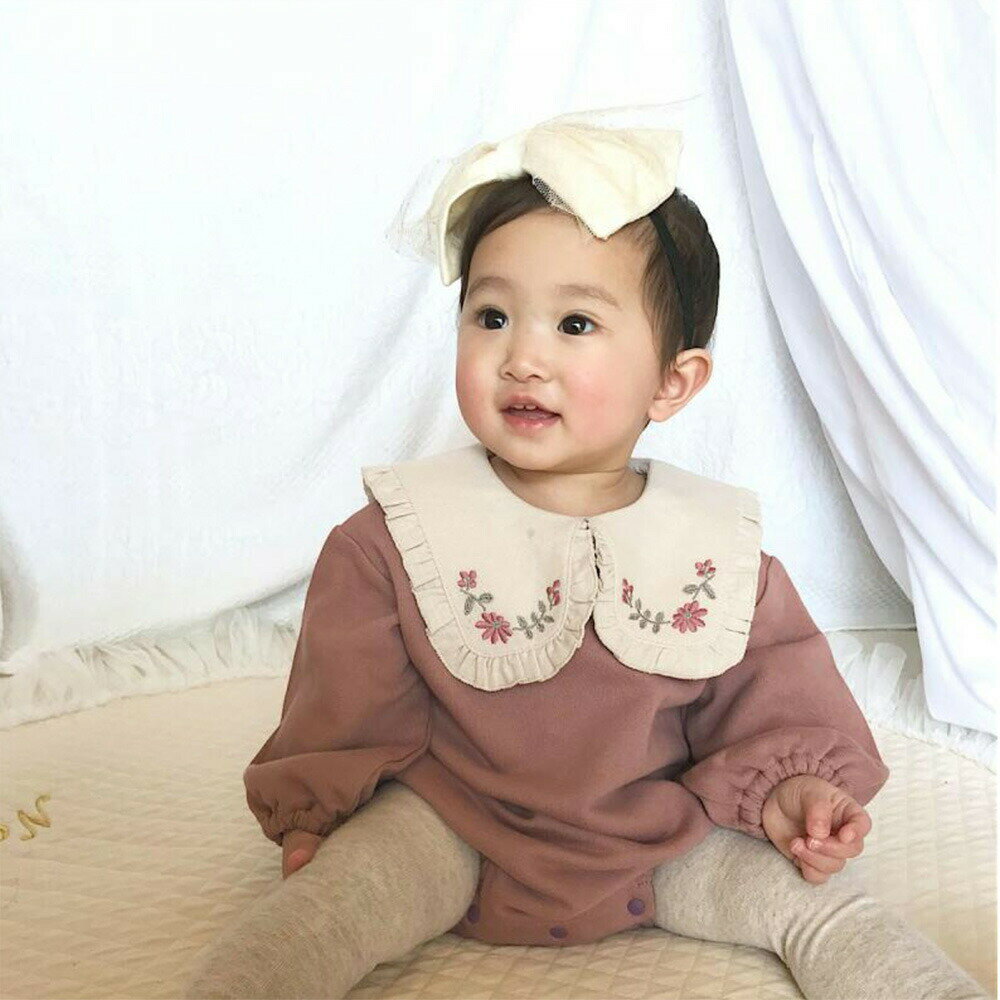 【最大1000円OFFクーポン配布中ブラックフライデー】ロンパース 長袖 ベビー服 coto cotte コトコト 花刺繍 70−80cm