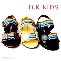 【アウトレット】サンダル キッズ D.K KIDS ディーケーキッズ レインボーテープ使い サンダル 子供 靴 14cm-19cm