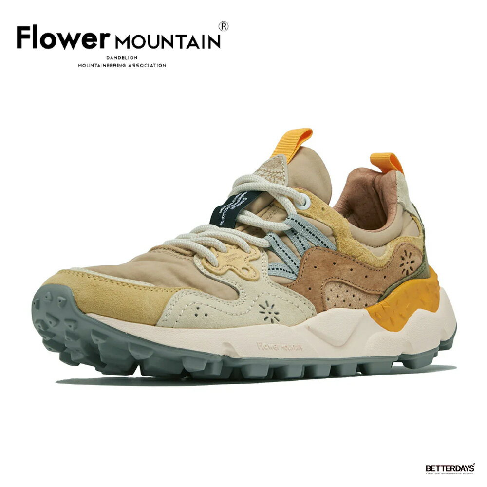 乐天商城 - スニーカー ユニセックス ヤマノ3 フラワーマウンテン FLOWER MOUNTAIN YAMANO3 Pale yellow/L.Brown【国内正規品】FM63766