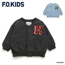 レタードカーディガン キッズ エフオーキッズ サガラ刺繍ワッペン F.O.KIDS 100cm-130cm r105015