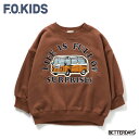 サガラ刺繍トレーナー キッズ スウェット バス エフオーキッズ F.O.KIDS ビッグシルエット 90-120cm (r411074)