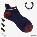 ソックス メンズ レディース フレッドペリー 靴下 ギフト マルチカラーティップドリブアンクルソックス FRED PERRY TIPPED RIB SOCKS 23-27cm 【国内正規品】