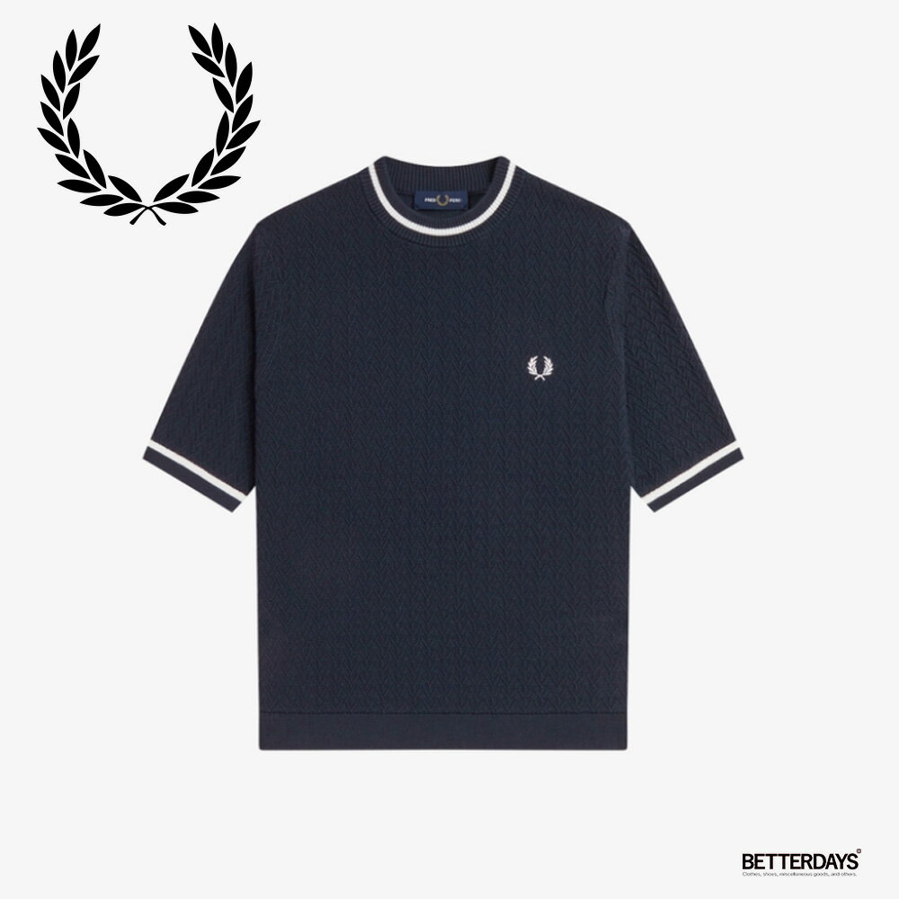 Rakuten - 【10%OFFクーポン配布中対象商品2点以上ご購入で 6/1 ワンダフルデー】フレッドペリー Tシャツ レディース 半袖 FRED PERRY TEXTURED KNITTED TOP 【国内正規品】K2131